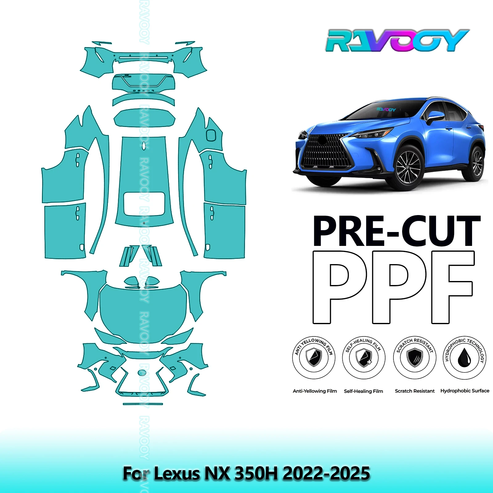 

8.5Mil Full Vehicle Precut PPF Paint Protection Film For Lexus NX 350H 2022-2025