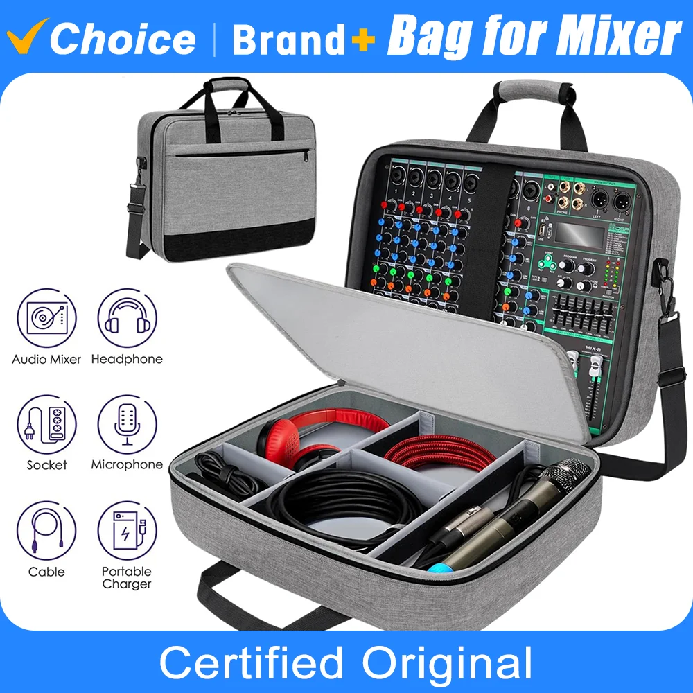Audio Mixer Bag Large Recording Equipment Bag with Adjustable Storage Sound DJ Mixer Protective Bag Compact Audio DJ Mixer Case