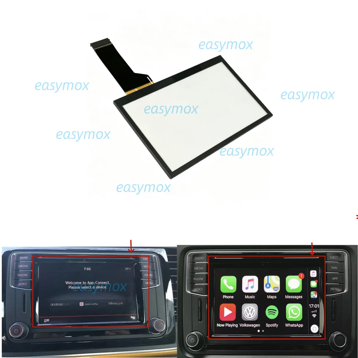 For Skoda Yeti 2015-2019 MIB2 NAV Touch Screen Digitizer 5L0035680E GPS