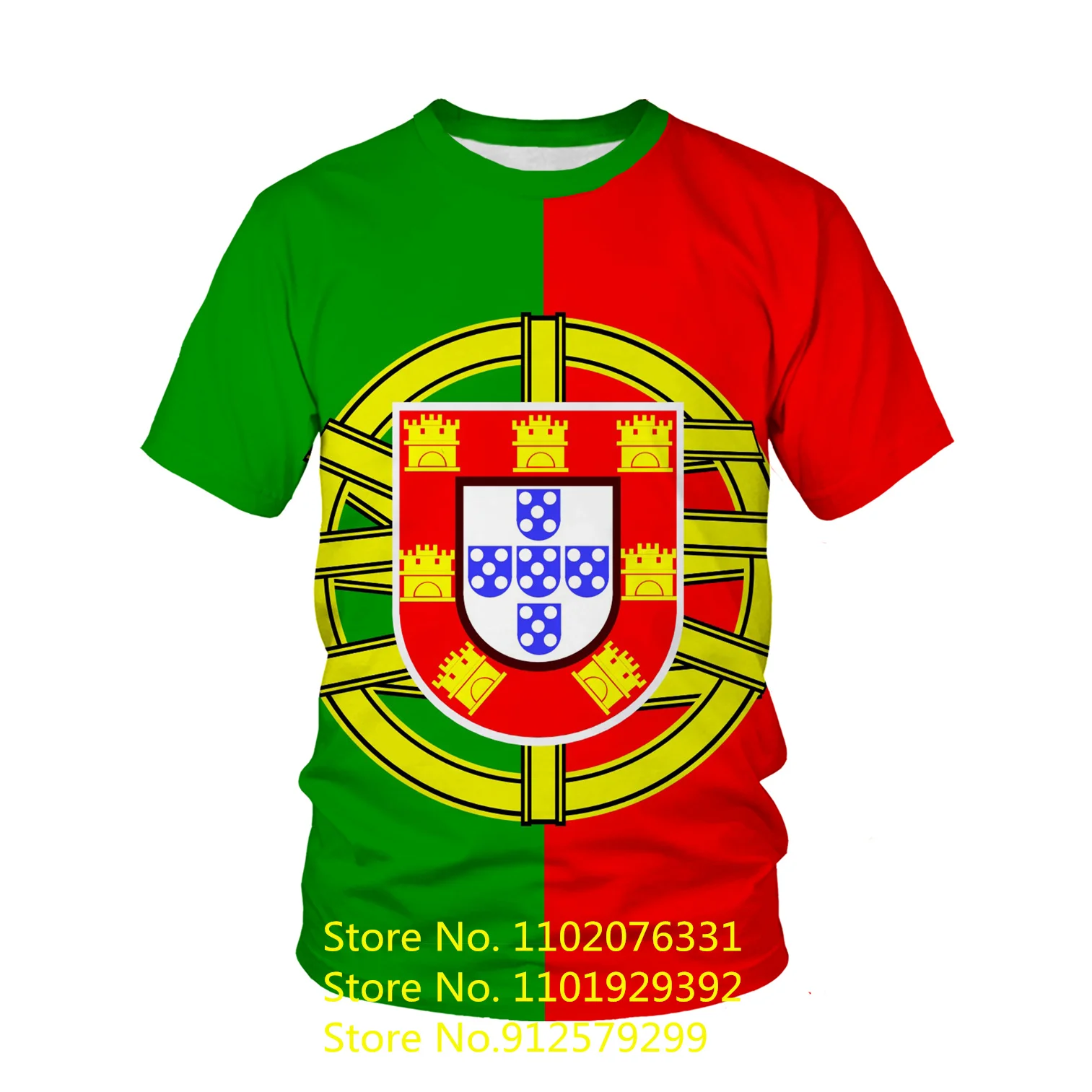 2023 Newest Fashion Portugal Flag 3d T Shirt Men/Women Casual Round Neck Short Sleeve Sports T-shirt