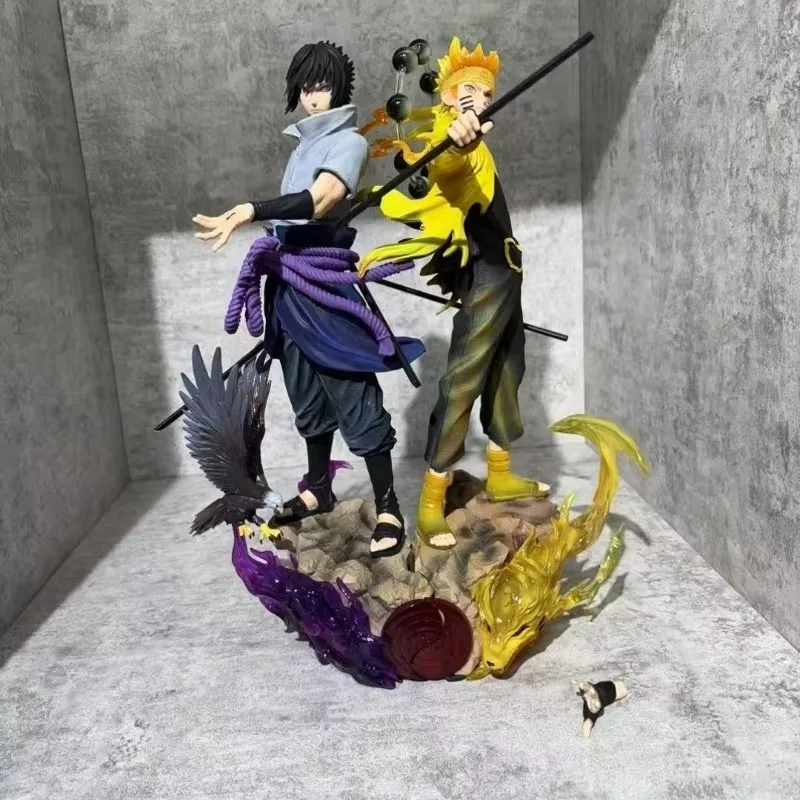 30 cm Naruto Shippuden Figurine Naruto Uzumaki Uchiha Sasuke japonais Anime PVC Figurine jouet Statue Collection modèle poupée