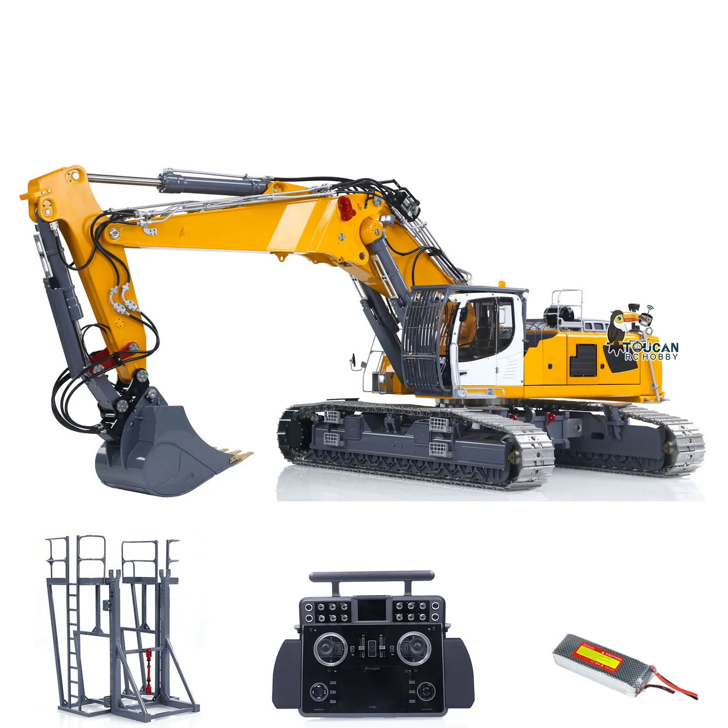 1/14 LESU LR960 RC Full Hydraulic Excavator Heavy Digger Metal Tracked Construction Vehicle Light System Painted Assembled