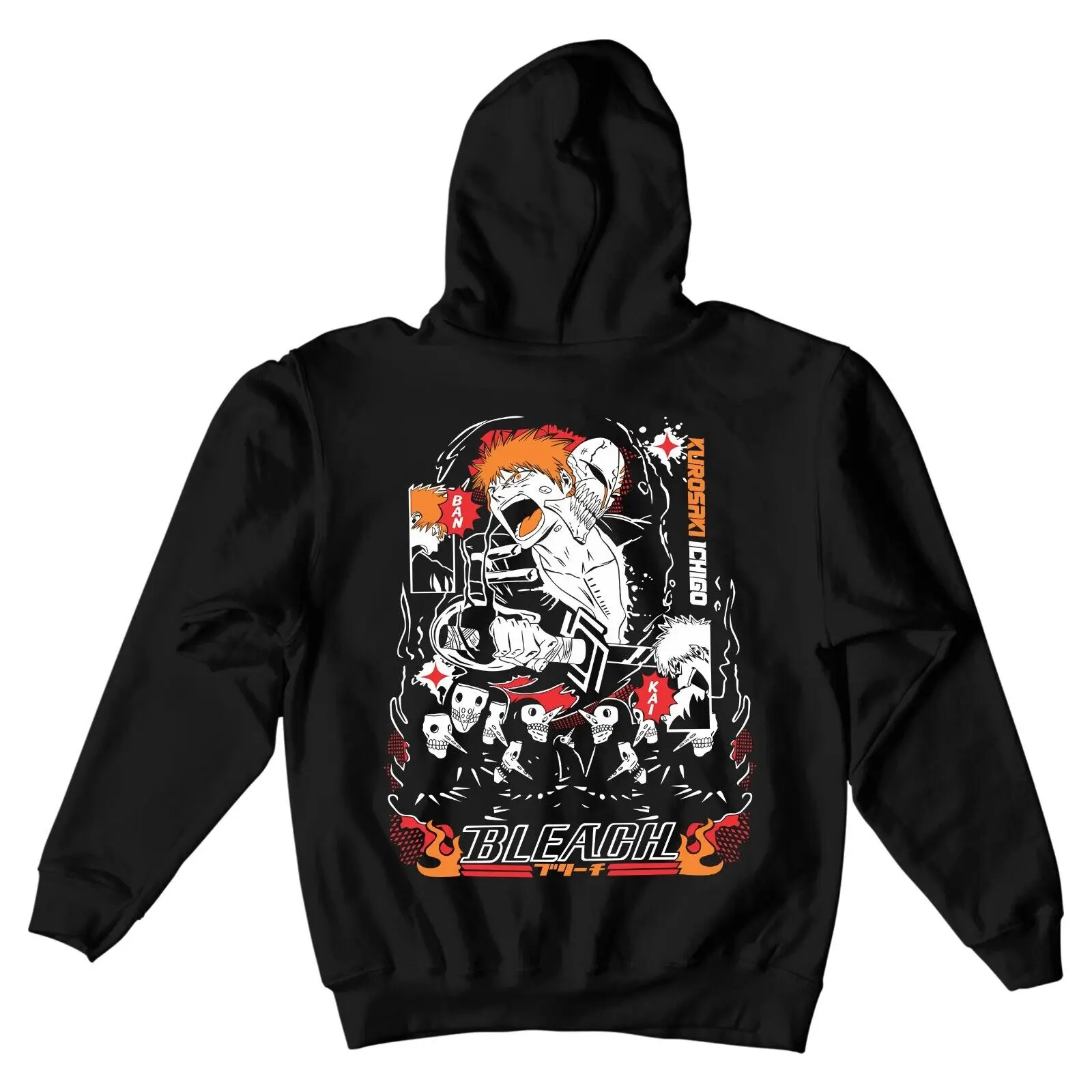 Bleach Hoodie Zaraki Kenpachi Ichigo Bankai Manga Strip Horror Hoodie All Size