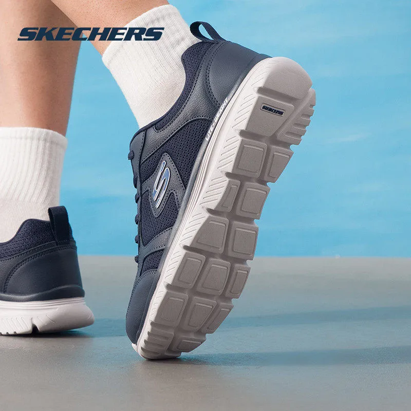 Skechers Men's Running Shoes 8790359‑NVY Navy Blue Mesh Breathable Cushioning Sports Walking Sneakers Free returns