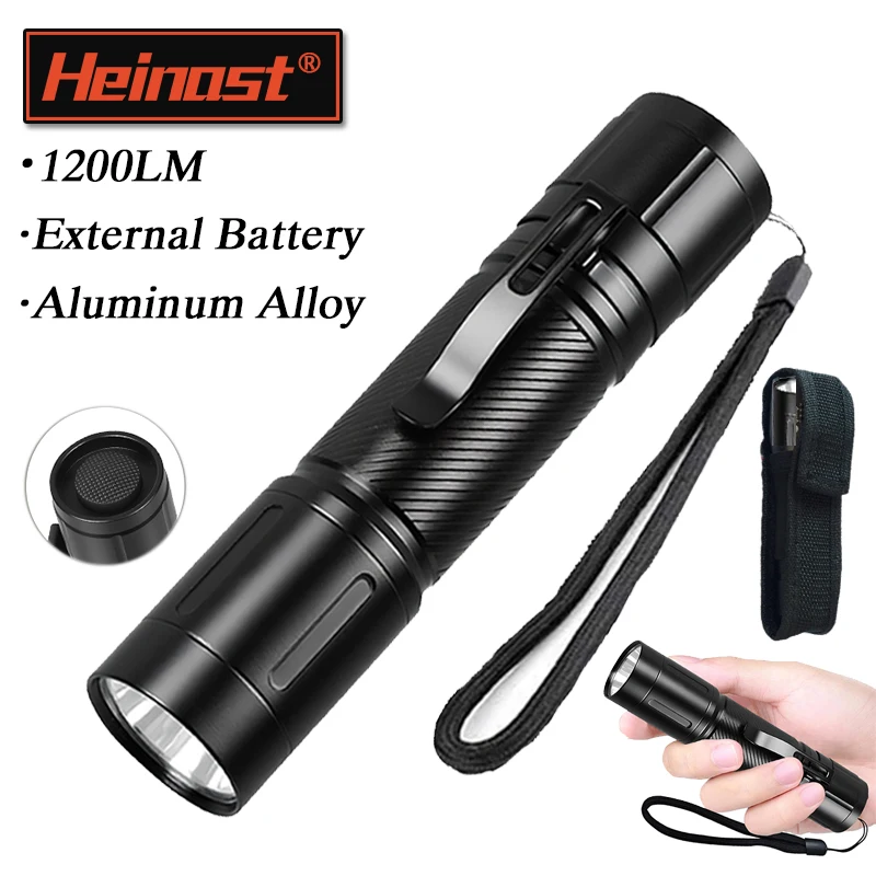 

Heinast мощный фонарик из алюминиевого сплава 1200LM источник фонаря уличный водонепроницаемый фонарик для кемпинга и рыбалки с зажимом для ручки налобный фонарь