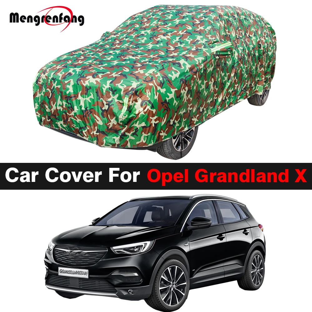 Full Camouflage Waterproof Car Cover For Opel Grandland X 2017-2023 SUV Anti-UV Sun Shade Snow Rain Dust Protection Cover