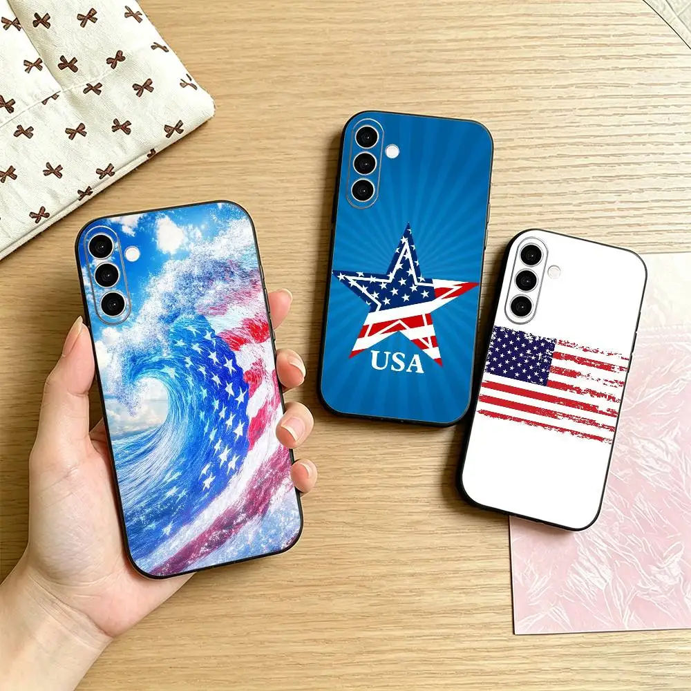 The Culture of the American Flag Phone Case For Samsung Galaxy A73,A72,A71,A70,A53,A52,A51,Others Soft Black Cover