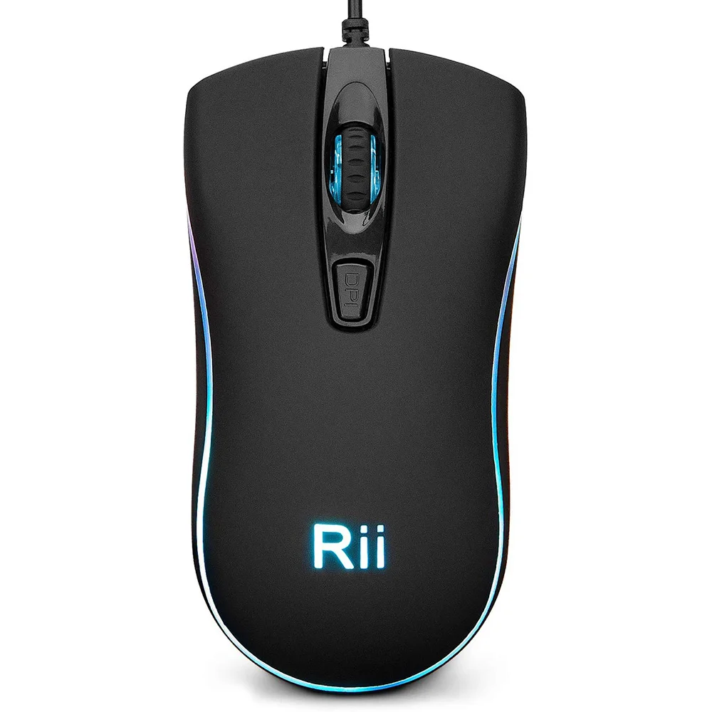 Rii RM105 Wired Mouse,Computer Mouse RGB Backlit,Comfortable USB Wired Mice Support Windows PC, Laptop,Desktop