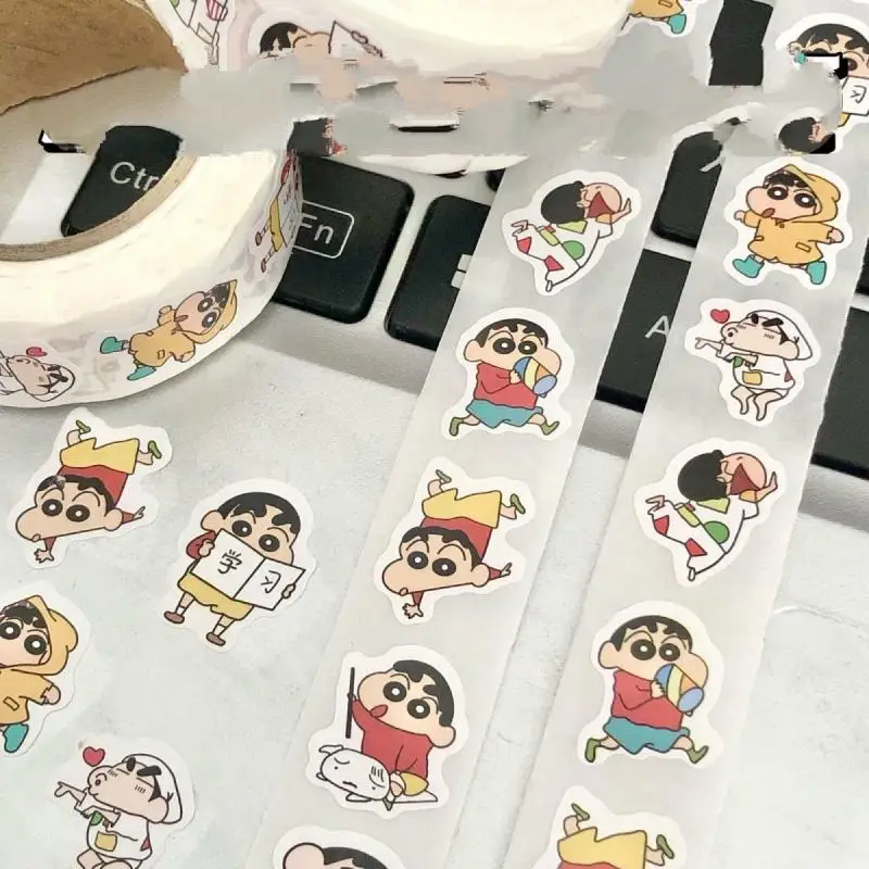 Bandai Kawaii Stickers Anime Cute Cartoon Crayon Shin Chan Emotion Pack Stickers Notebooks Stickers Roll Stickers Girl Gift