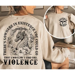 Women Y2K Top Retro Sweatshirt Fourth Wing Dragon Rider Basgiath War College Sweatshirt Fantasy Academic Bookish Sweatshirt Top