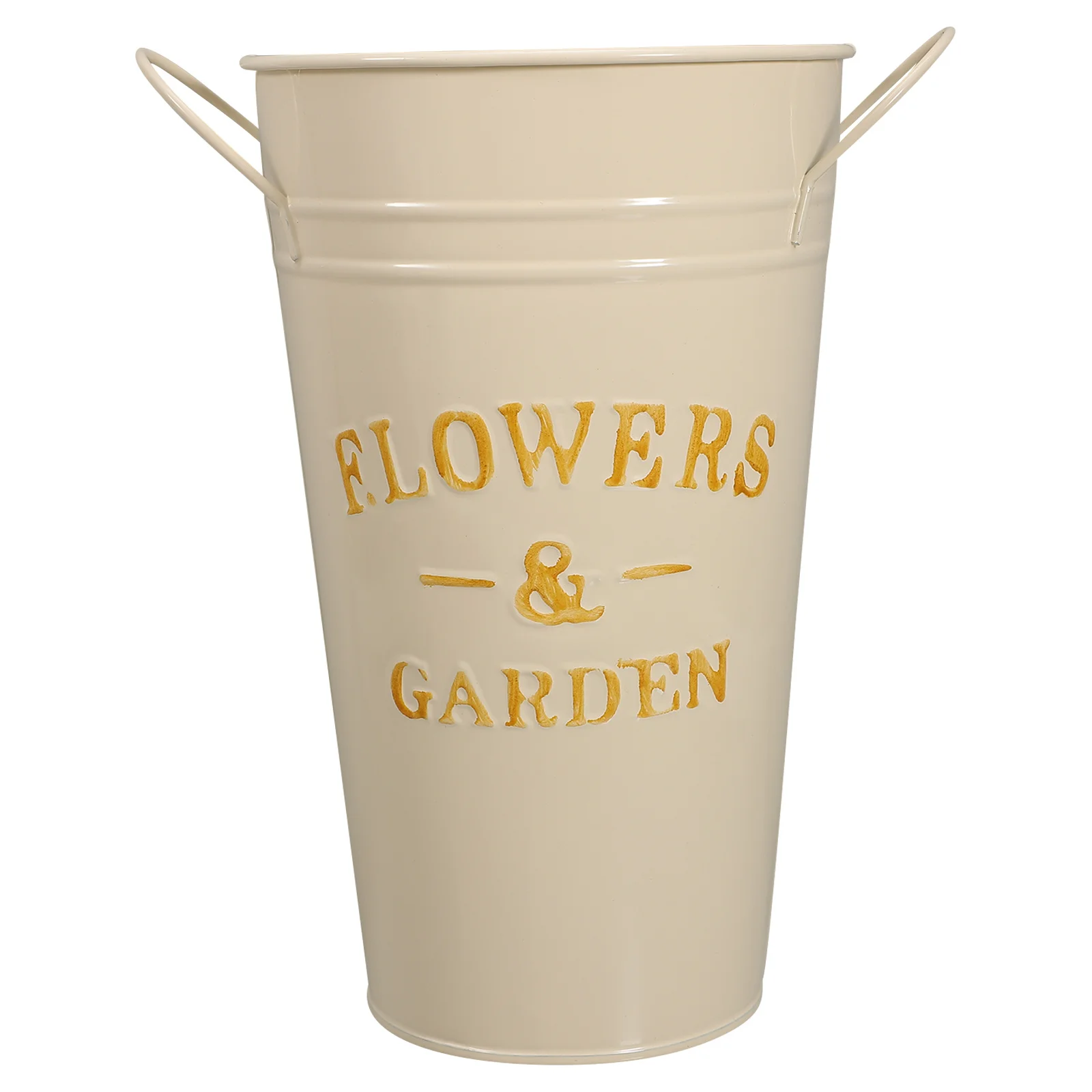 Cubo de plantas de hierro, cubo de flores multiusos para decoración de jardín, oficina en casa, perfecto para flores de seda secas, superficie lisa