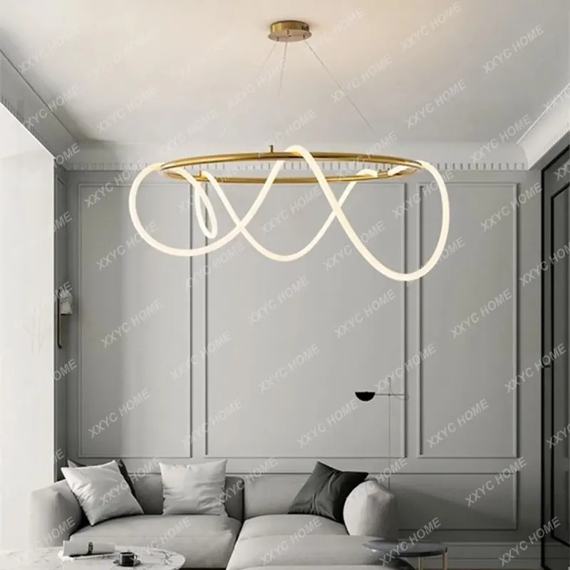 

Note Curve Led Tube Ceiling Chandelier For Dining Table Living Room Modern Home Decor Ornaments Hanging Lamp Lustre Lighting