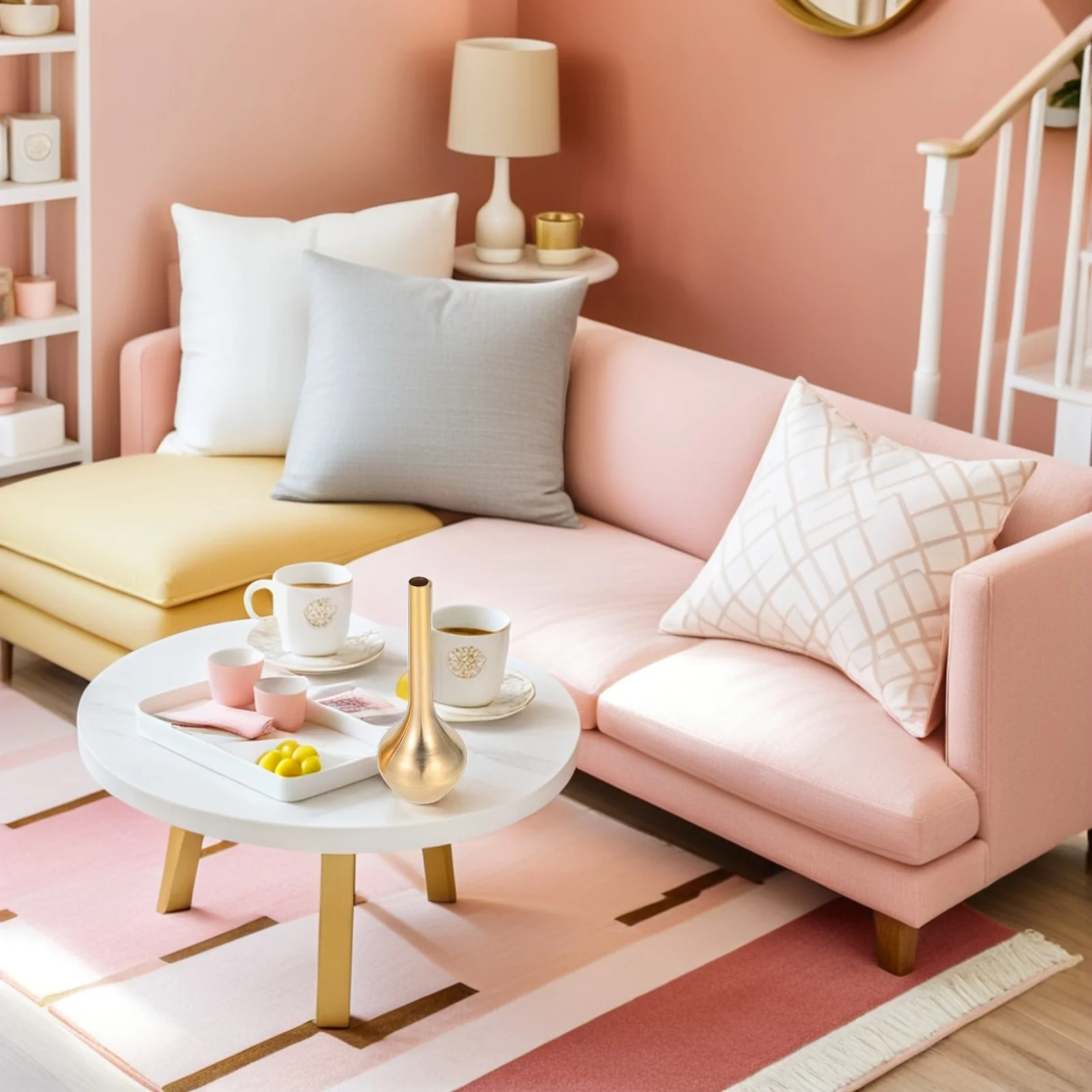 

2Pcs Mini Brass Flower Vase Vintage Style Incense Holder Miniature Decoration Home Decor Tiny Ornaments