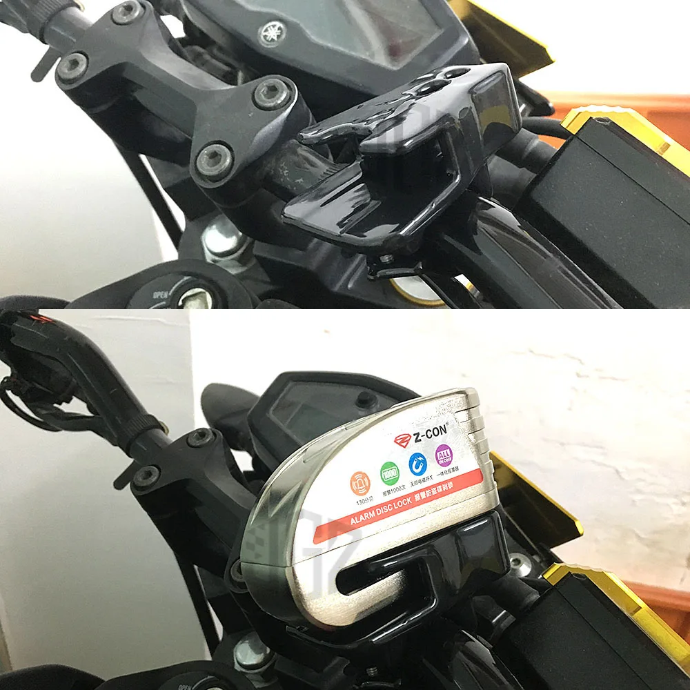 Motocicleta bicicleta de alumínio ao ar livre universal freio a disco bloqueio quadro de segurança fixa anti-roubo fechaduras suporte acessórios