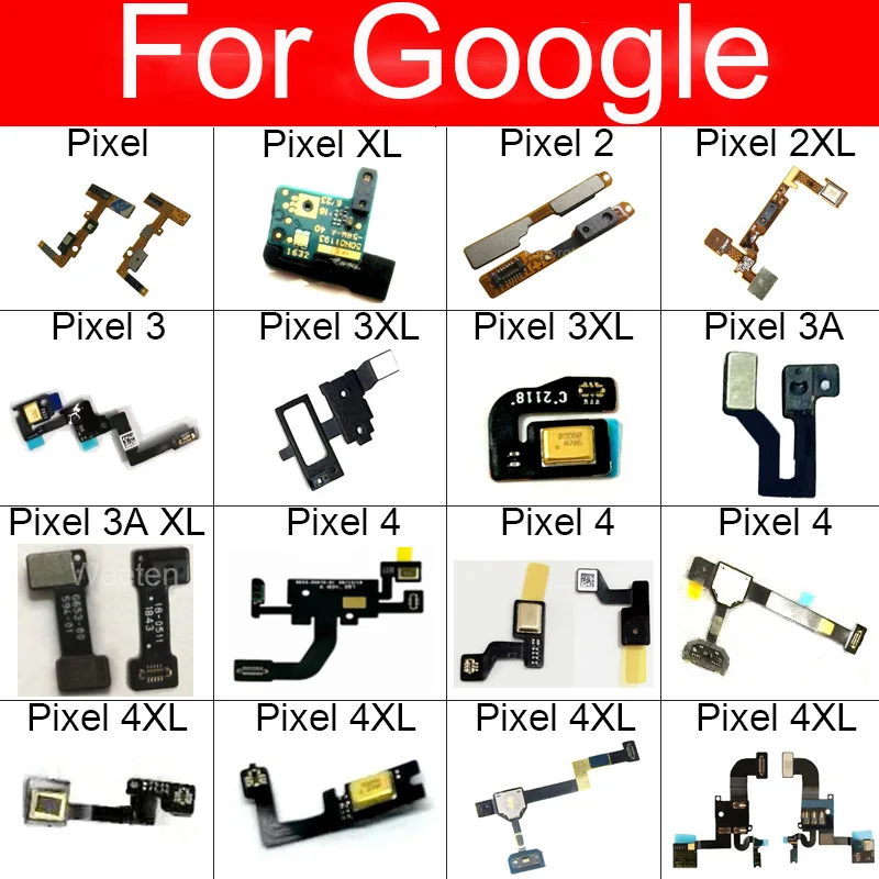 Promixity Light Sensor Flex Cable With Microphone For Google Pixel 2 2XL 3 3XL 3A 4 4A 4XL XL Flash Light Mic Flex Ribbon Parts