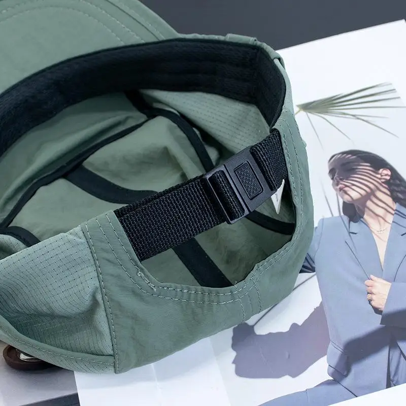 الربط التجفيف السريع قبعات مسطحة الحواف للرجال والنساء الصيف عادية واقية من الشمس الرجعية 5-لوحة قبعة بيسبول