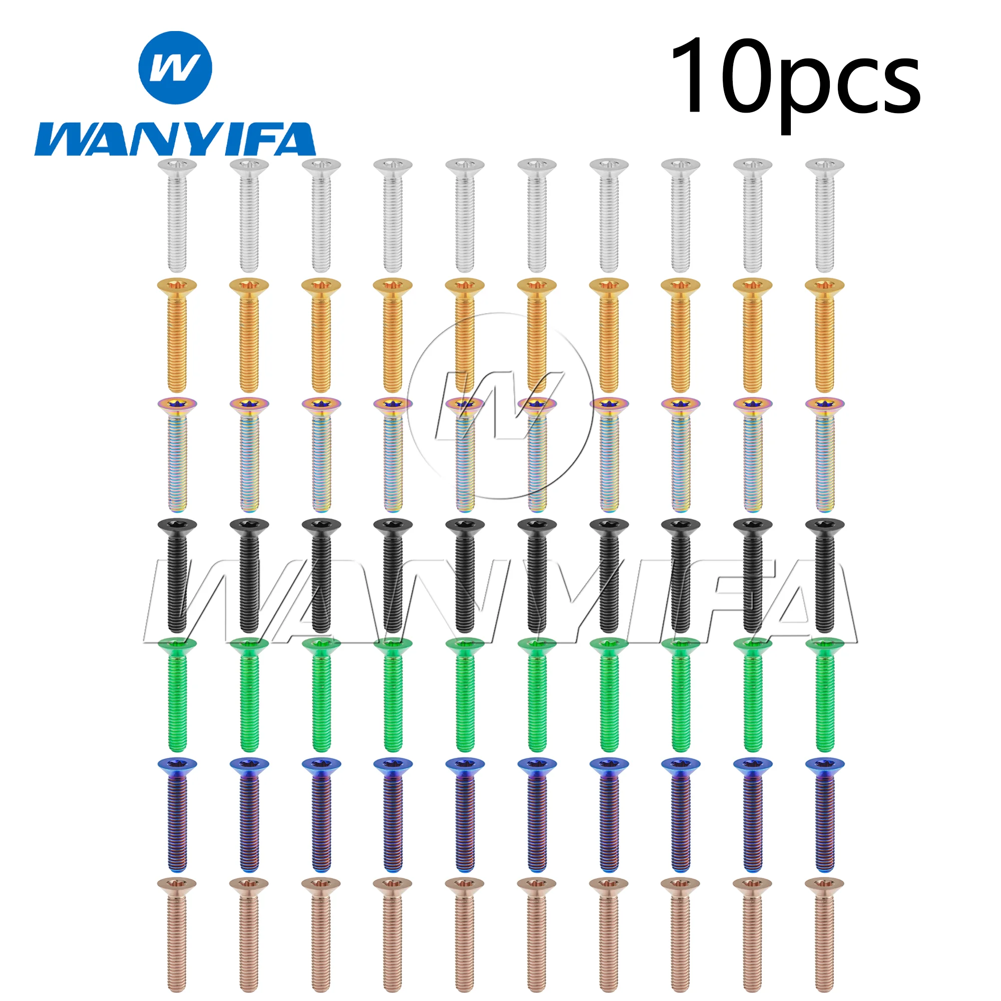 

Болты из титанового сплава Wanyifa M6M8x10/12/15/20/25/30/35/40/45/50/55/60/65/70 мм с потайной головкой и внутренним шестигранником для мотоциклов, 10 шт.