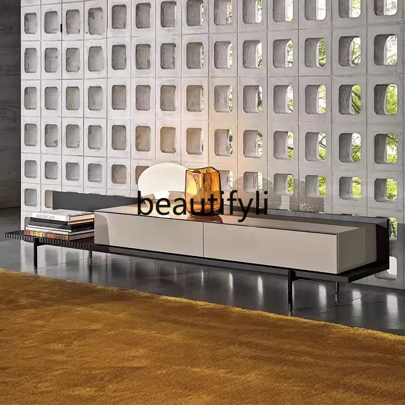 

zq1Italian Style Solid Wood TV Cabinet Walnut Color Low Cabinet High-End Feel