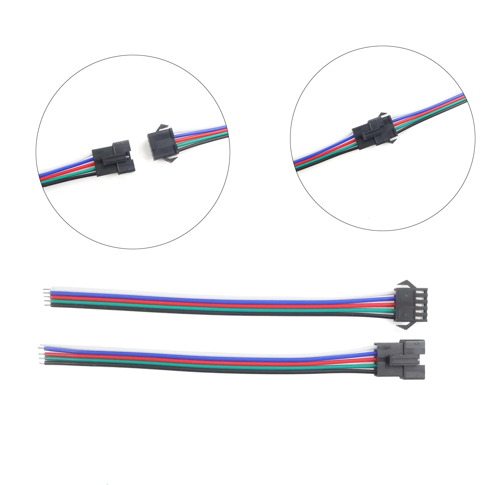 JST SM Connector Cable Male to Female 2/3/4/5/6 Pin 22AWG Plug Socket Wire Adapter for LED Strip Light Lamp Driver 15cm 5Pairs