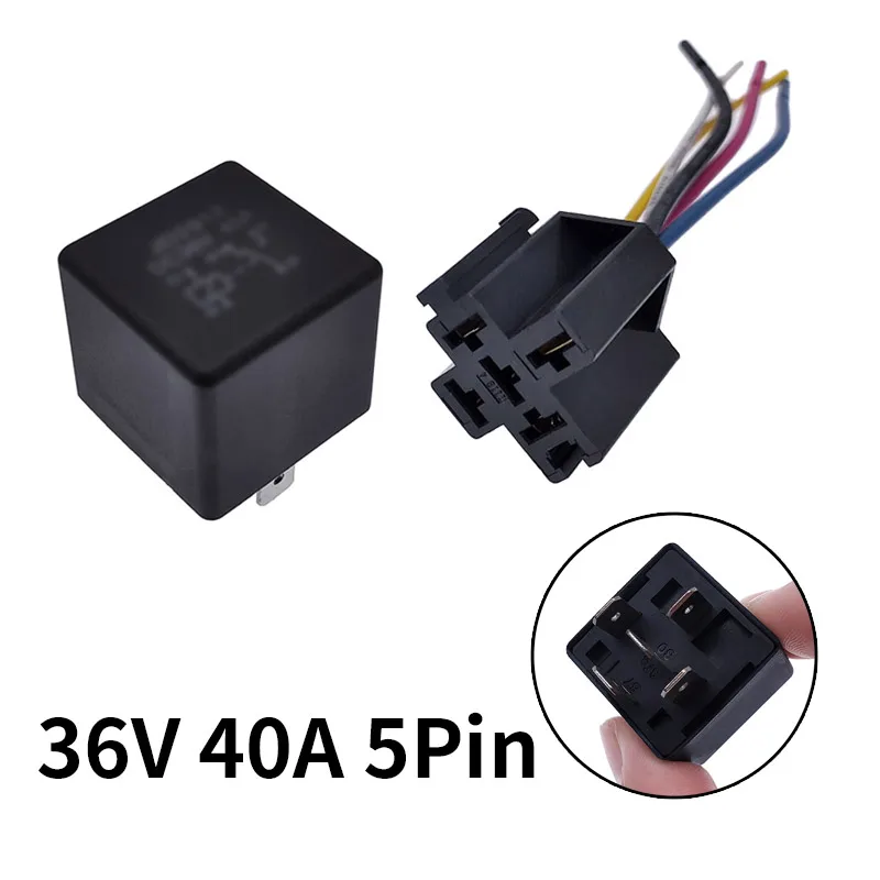 40A Auto Car Relay JD2912 4 Pin 5 Pin DC 12V 24V 36V 48V with Mounting Hole Coil Power 1.8W Automobile Control Device with Line image 3
