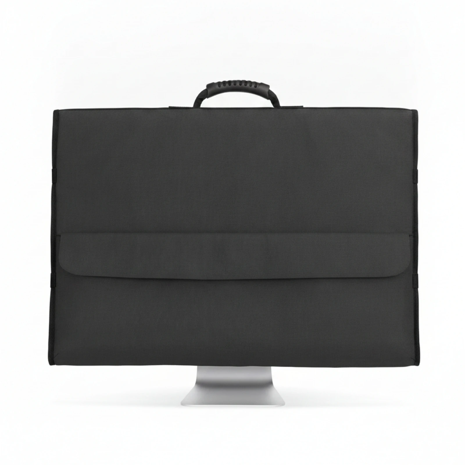 Computer Monitor Dust Cover Guard Computer Cover with Rear Pocket Structured Matte for Home Office, Studio