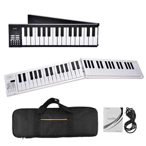 Imagen 1 del producto Miwayer Teclado de piano electrónico plegable portátil de 61 teclas con pantalla LED, 16 tonos y 100 ritmos, batería incorporada, modo de enseñanza