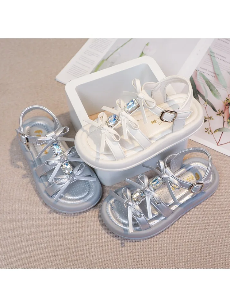 Été belle étudiant eau diamant arc enfants sandales décontractées mode mignon dessin animé confortable élégant filles sandales