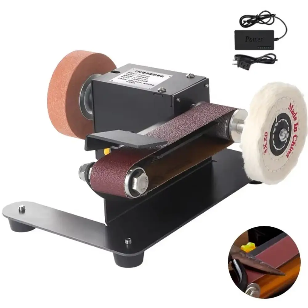 Multi Function Bench Grinder Pure Copper Motor Metal Base Mini Electric Polishing Machine Compact Body Adjustable Speed