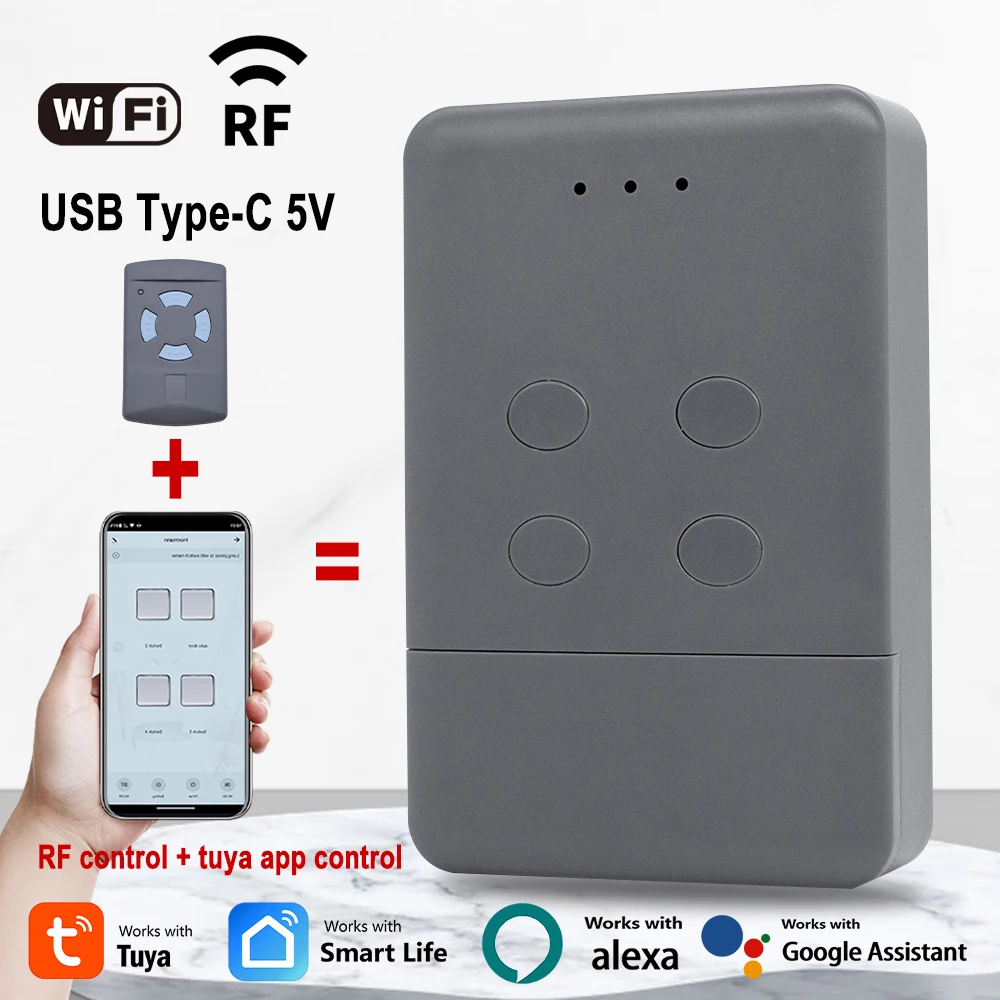 

HORMANN Tuya умный контроллер дистанционного управления гаражными воротами Wi-Fi ручной передатчик клон HORMANN 868 МГц ворота работает с Alexa