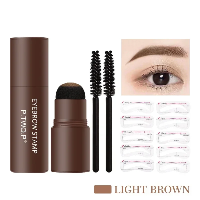 Professional Eye Brows Stencil Complete Eyebrow Powder Stamp Shaping Kit Makeup Brushes Waterproof Eyebrow Paint Eyebrow Pencil