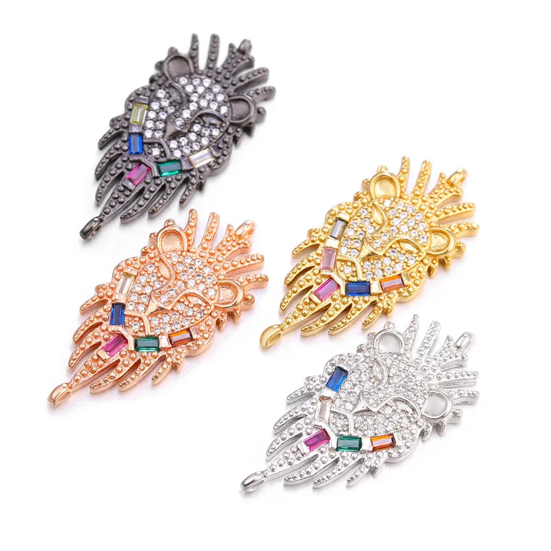 Juya DIY Luxury Gift Jewelry Making Accessories Micro Pave Turquoise Zirconia Fish Animal Butterfly Charm Connectors Supplies