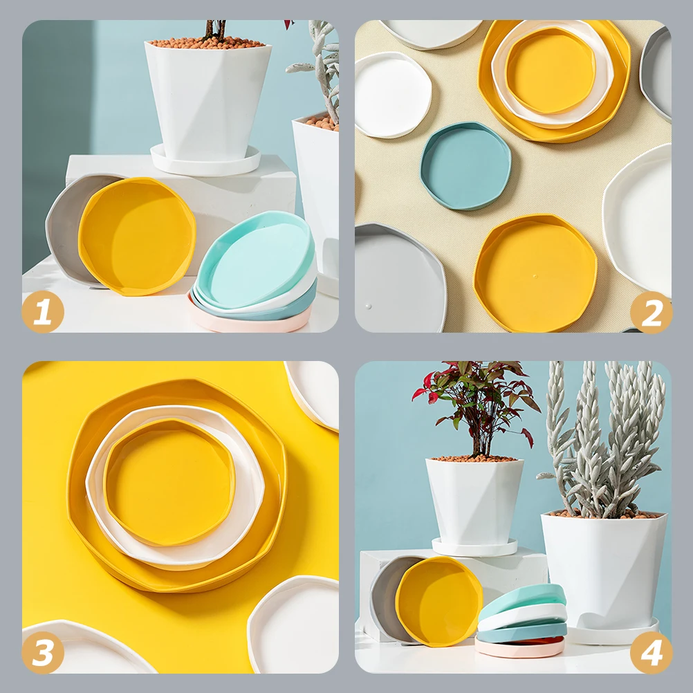 

4Pcs Plant Saucers for Pots Collect Excess Drainage Easy Clean Durable Long Service Life Gardening Accessories