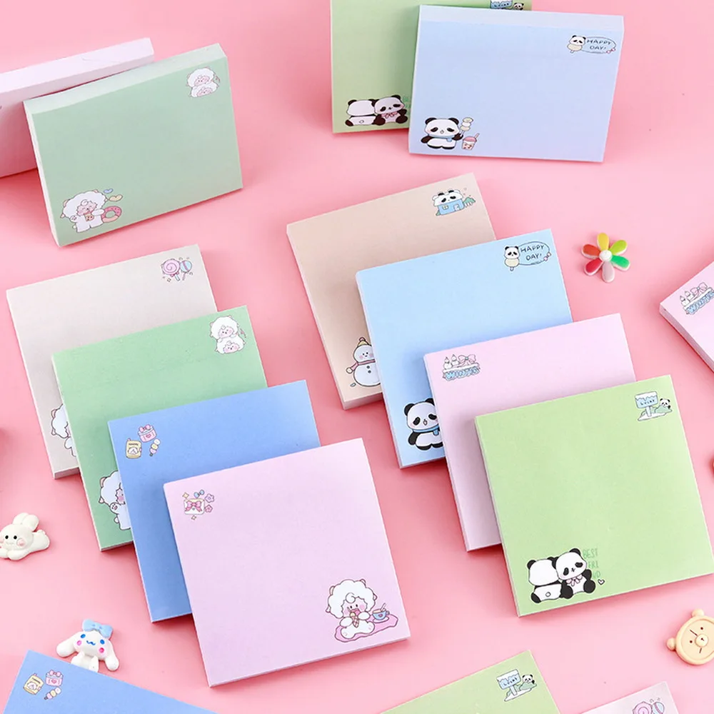 8 Pcs   Cartoon Panda Cute Sheep Series Convenience Stickers , Office Memo Stickers School Students Prize Gifts ,80 Pages