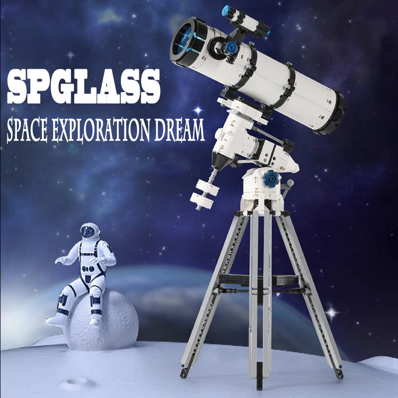 780PCS Creative Technology Astronomical Telescope Building Block Aerospace Educational Assemble Bricks Toy Desk Decor Kids Gift