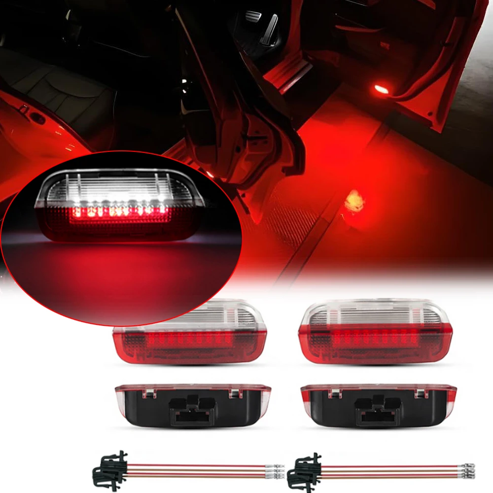 For Porsche 911 991 718 Boxster Cayman 982 Macan Panamera Cayenne 958 LED Red Side Door Panel Interior Welcome Courtesy Light