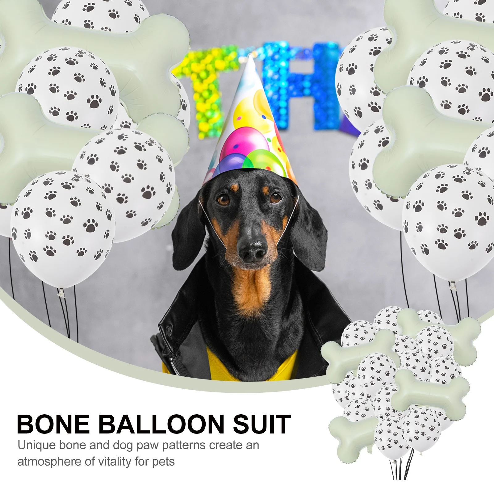 

1Set Dog Paw Pattern Balloons Bone Shaped Safe Material Party Scene Balloon Decor Pet Birthday Party Supplies Birthday Balloons