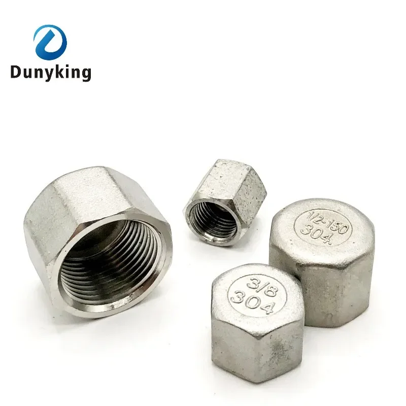 

304 stainless steel Inner Silk Hexagonal Cap Pipe Plug Fittings 1/8" 1/4" 1/2" 3/4" Female Thread Tube Nut Hat Connector Adapter