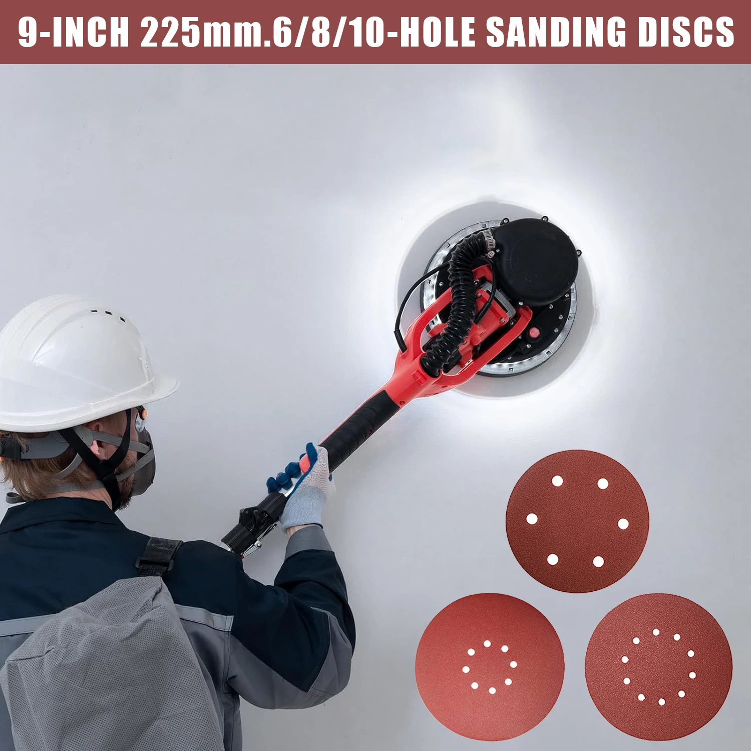 

9 Inch 225mm 6/8/10 Hole Wall Sandpaper Metal Grinding Disc Sander Abrasive Polishing 40-2000 Grit Sanding Disc Grinder Tools