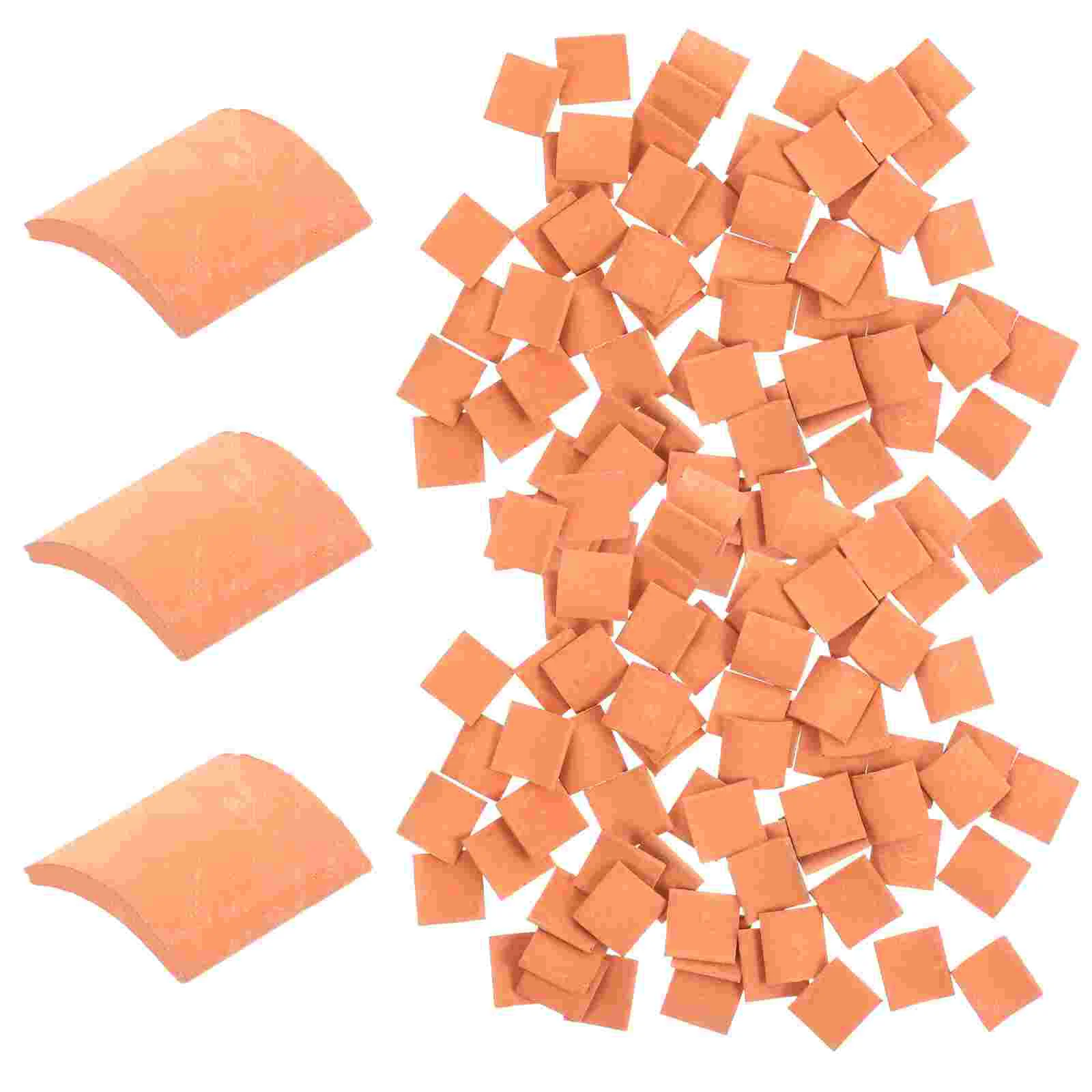 80 Pcs Models Sand Table Architectural Decoration Mini Roof Tiles House Props Miniature Clay Child