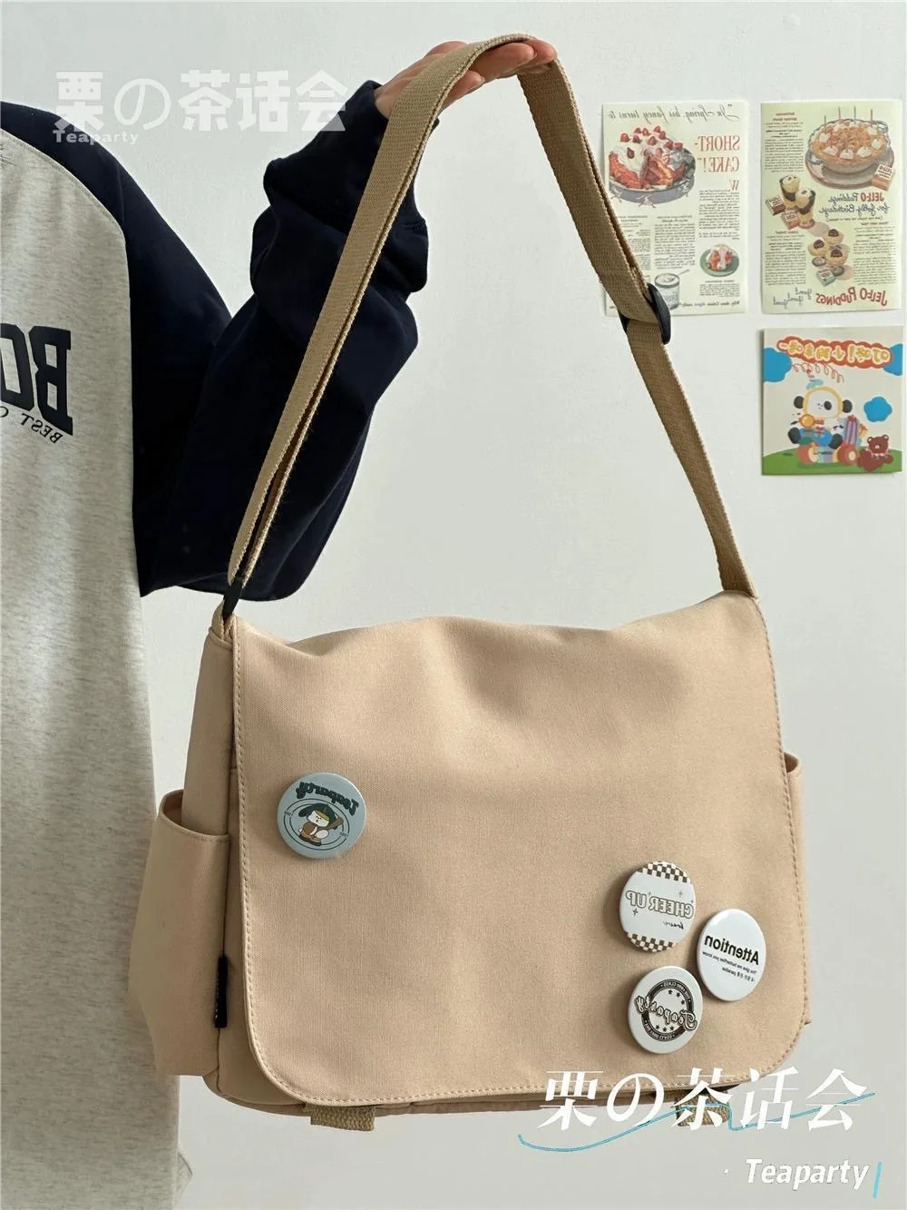 W japońskim stylu Harajuku nylonowa torba dla kobiet i mężczyzn Unisex torba Crossbody o dużej pojemności prosta torba Bolso Mujer