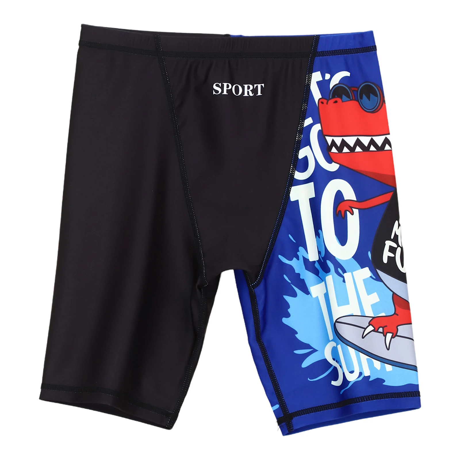 Boys Swim Shorts Swimsuits Print Pattern Quick Dry Waist Drawstring Swimming Pants Beach Hot Spring Swimwear Surf Shorts Trunks