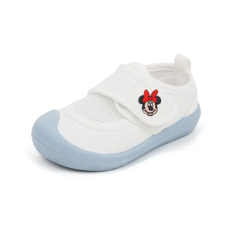 Chaussures en Toile et Maille avec Semelle Souple Velcro pour Garçon et Fille, Minnie Mouse, pour la Maternelle, 2 à 8 ans, Nouvelle Collection Printemps Été 2024