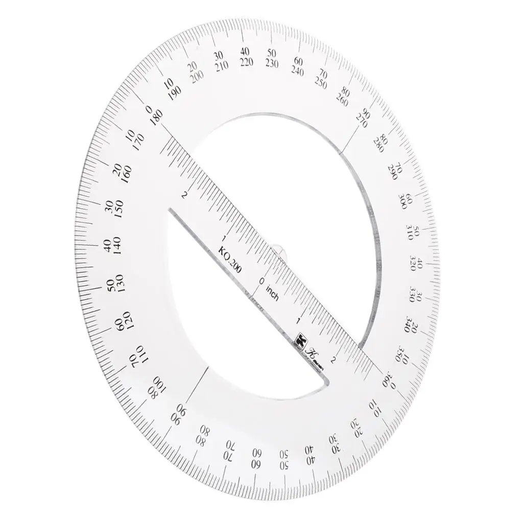 360 Degree Circular Protractor Angle Measurement Drawing Ruler Stationery