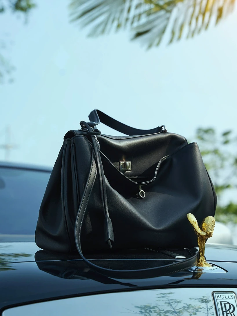 حقيبة يد Rodeo Kelly الجديدة ذات سعة كبيرة من جلد العجل الناعم ومقبض كتف واحد وقفل حقيبة تحت الإبط للركاب