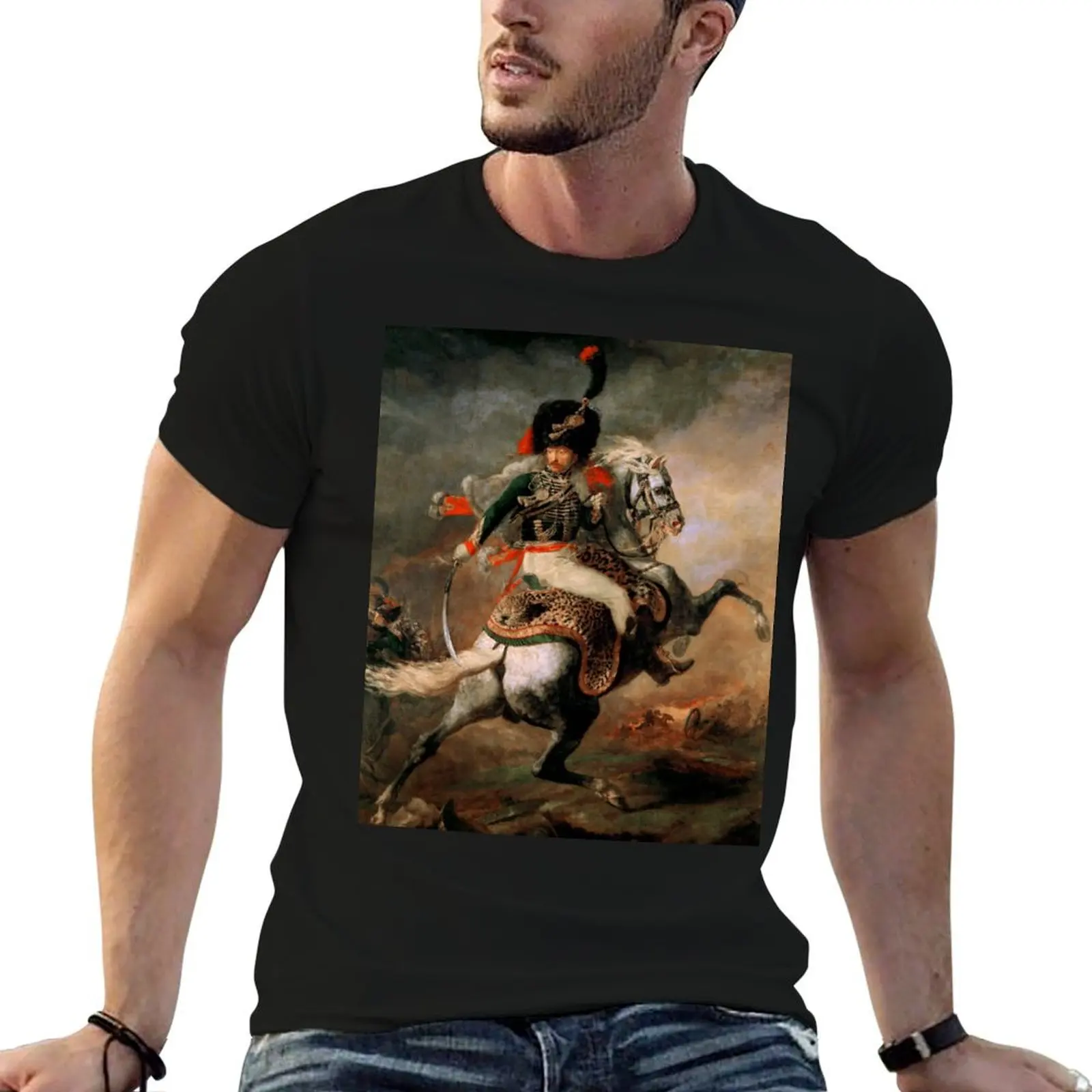 Théodore Géricault Officer of the Chasseurs charging on horseback T-Shirt graphics customs quick-drying plus size men clothing