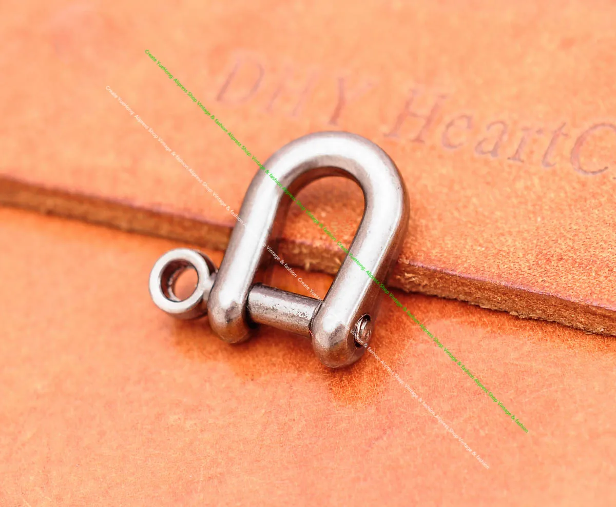 10Pcs 6Mm Antique Silver Horseshoe Buckle U Hook Shackle Clasp Clip Fob for Wallet Chain Keychain Hook Bag Connector