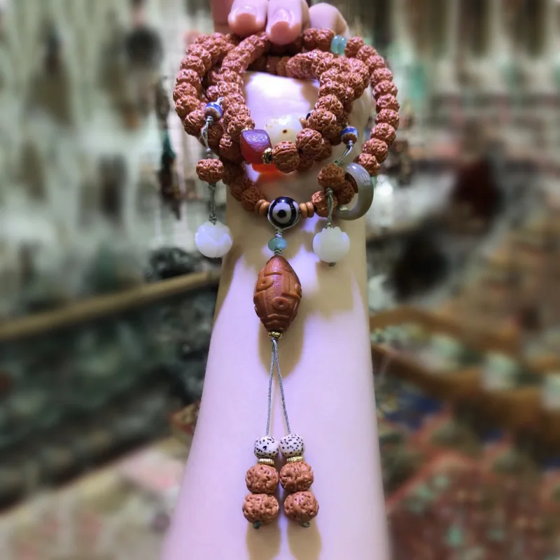 

Браслет из бисера Ваджра Бодхи, ожерелье из агата и оливкового сердечника, туристические сувенирные украшения