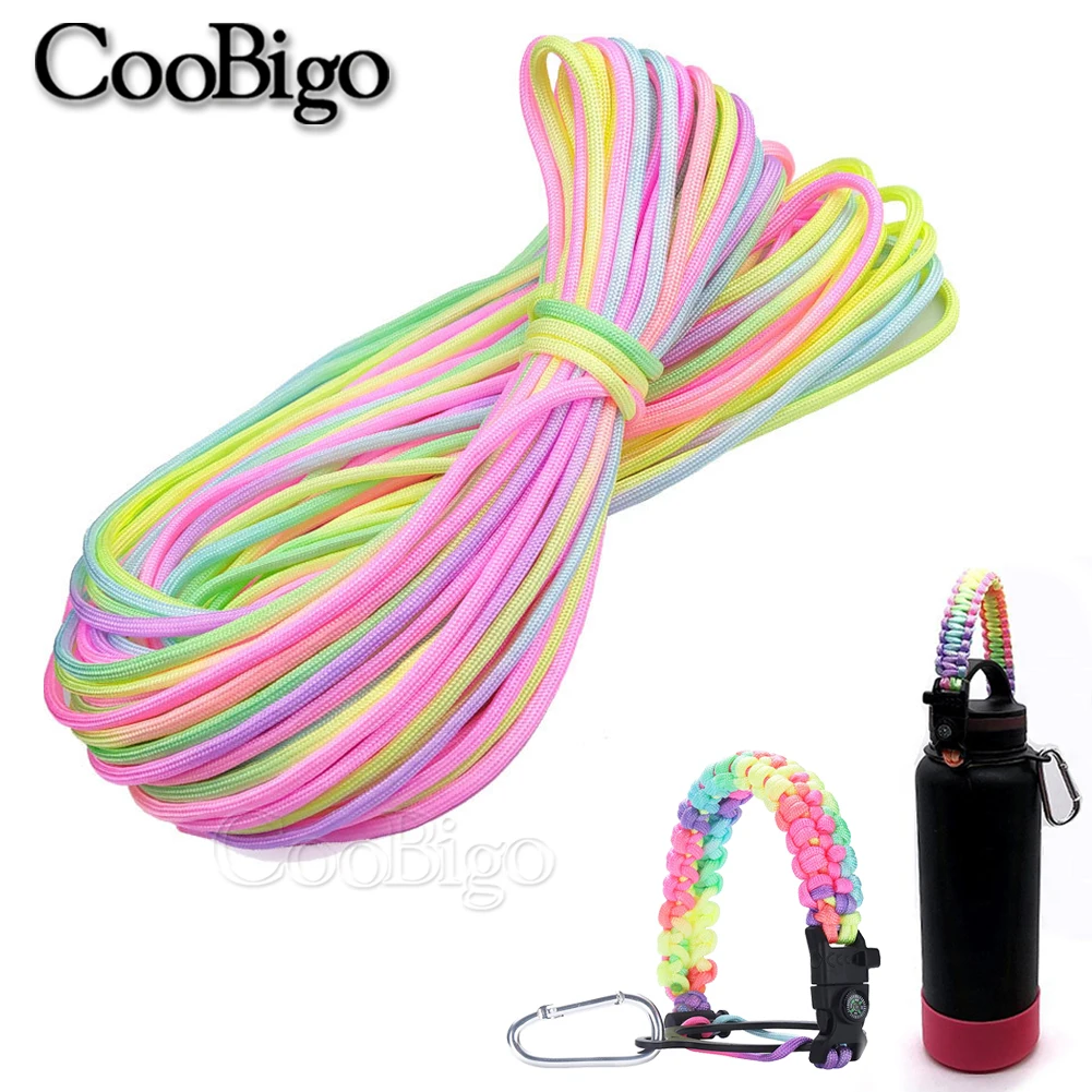 4 мм Радужная веревка из паракорда 550 Ремешок для парашютного шнура для браслета выживания «сделай сам» Открытый аксессуар 7 нитей Core Mil Spec Type III