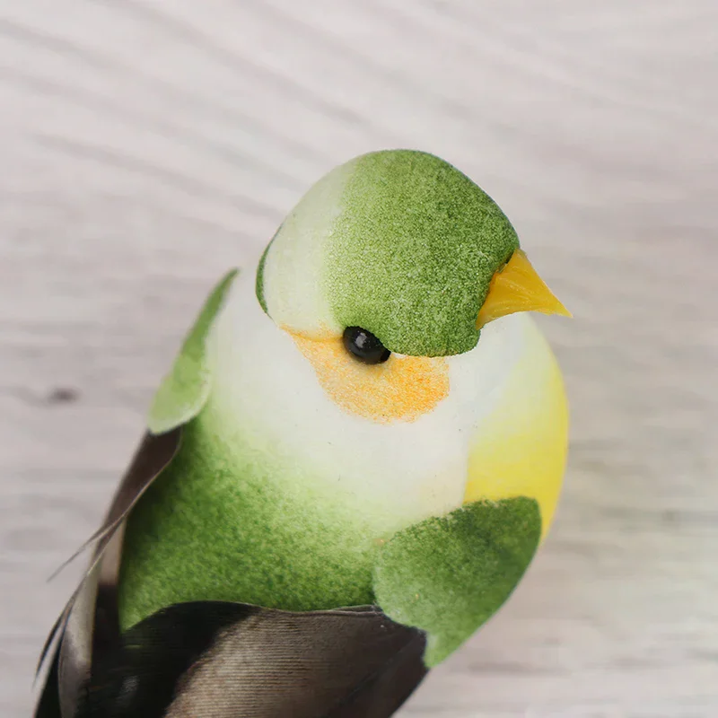 1Pc Random Color Simulation Birds Models Mini Fake Birds Artificial Foam Mini Birds Garden Bird Ornaments Home Wedding Decor