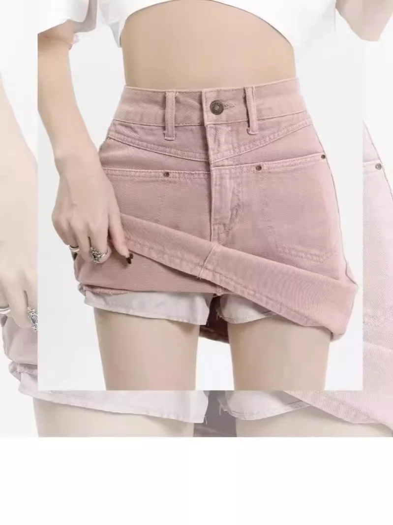 New Instagram Style Trendy Half length Skirt High Waist Versatile Fashion Literary Bag Hip Skirt Lazy Style